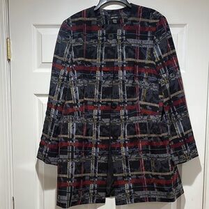 Nine West Black and Red Blazer with Modern Graphic Design